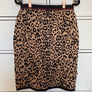 Karl Lagerfeld Leopard Sweater Skirt Size Xs